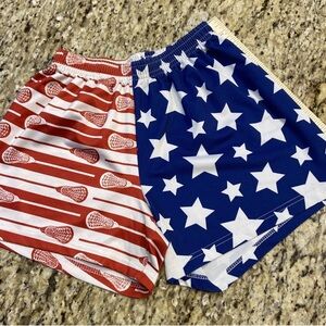 Sportabella Girls Lacrosse  
Shorts Xs USA America Stars & Stripes Lax 4 July
